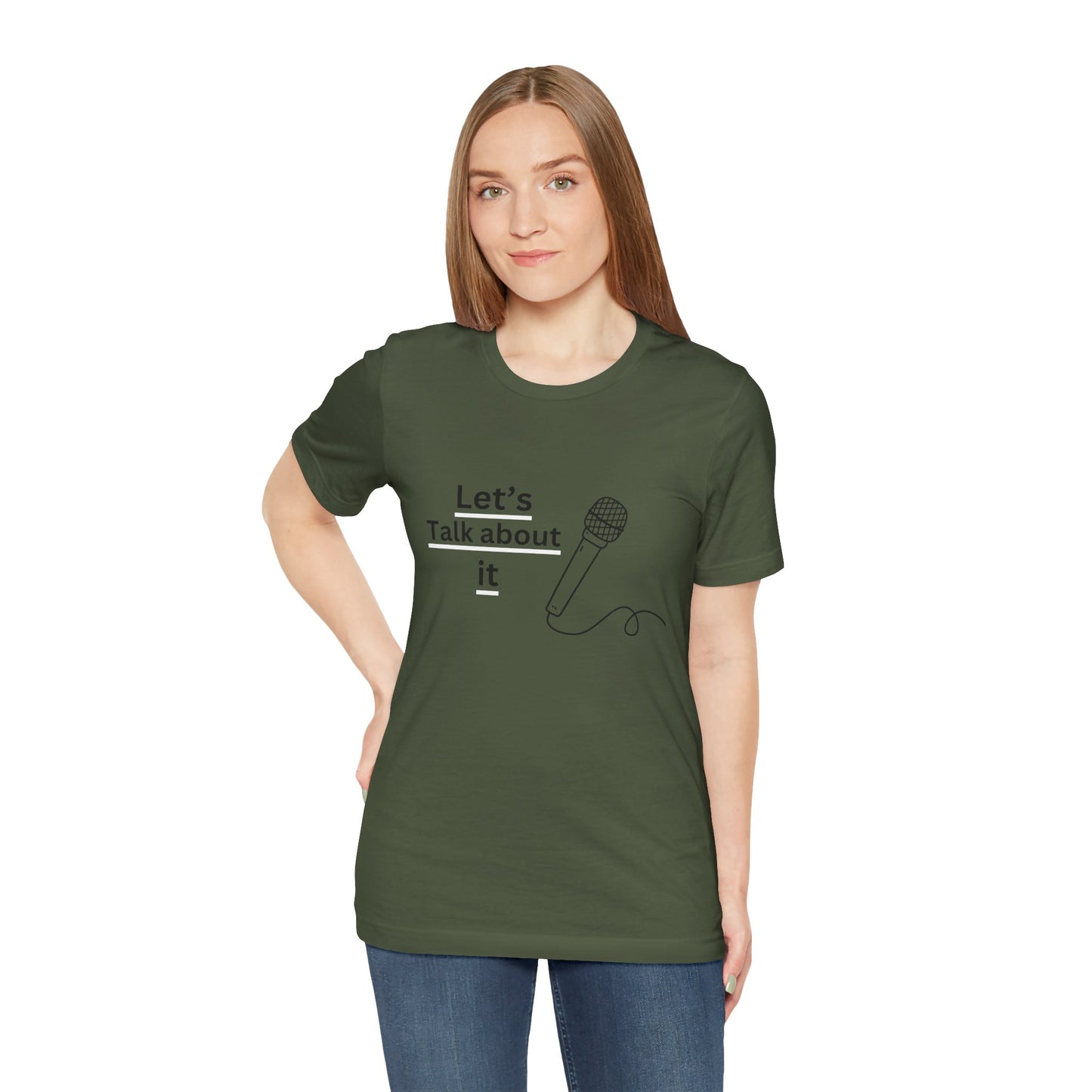 Let's talk about it -RED- Unisex Jersey Short Sleeve Tee