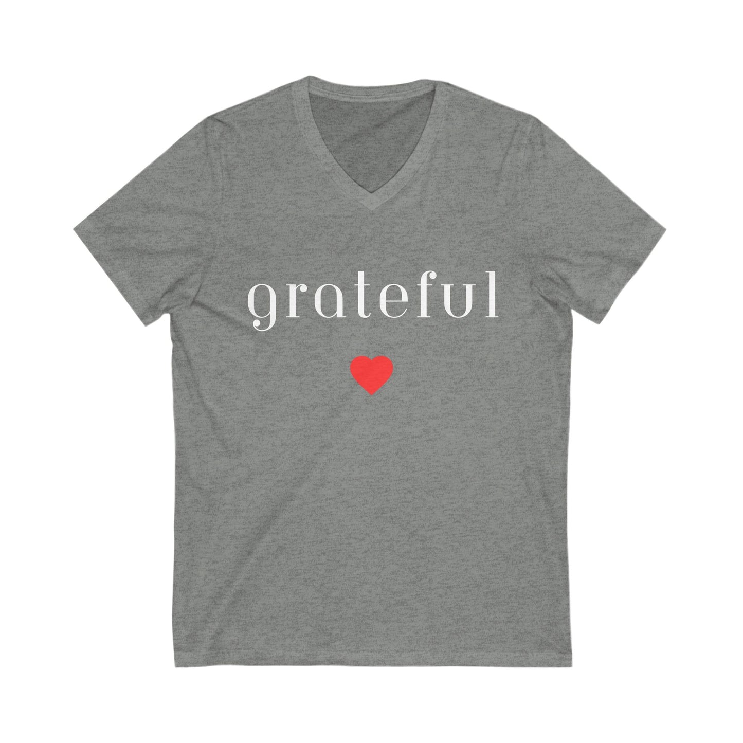 Grateful- Unisex Jersey Short Sleeve V-Neck Tee