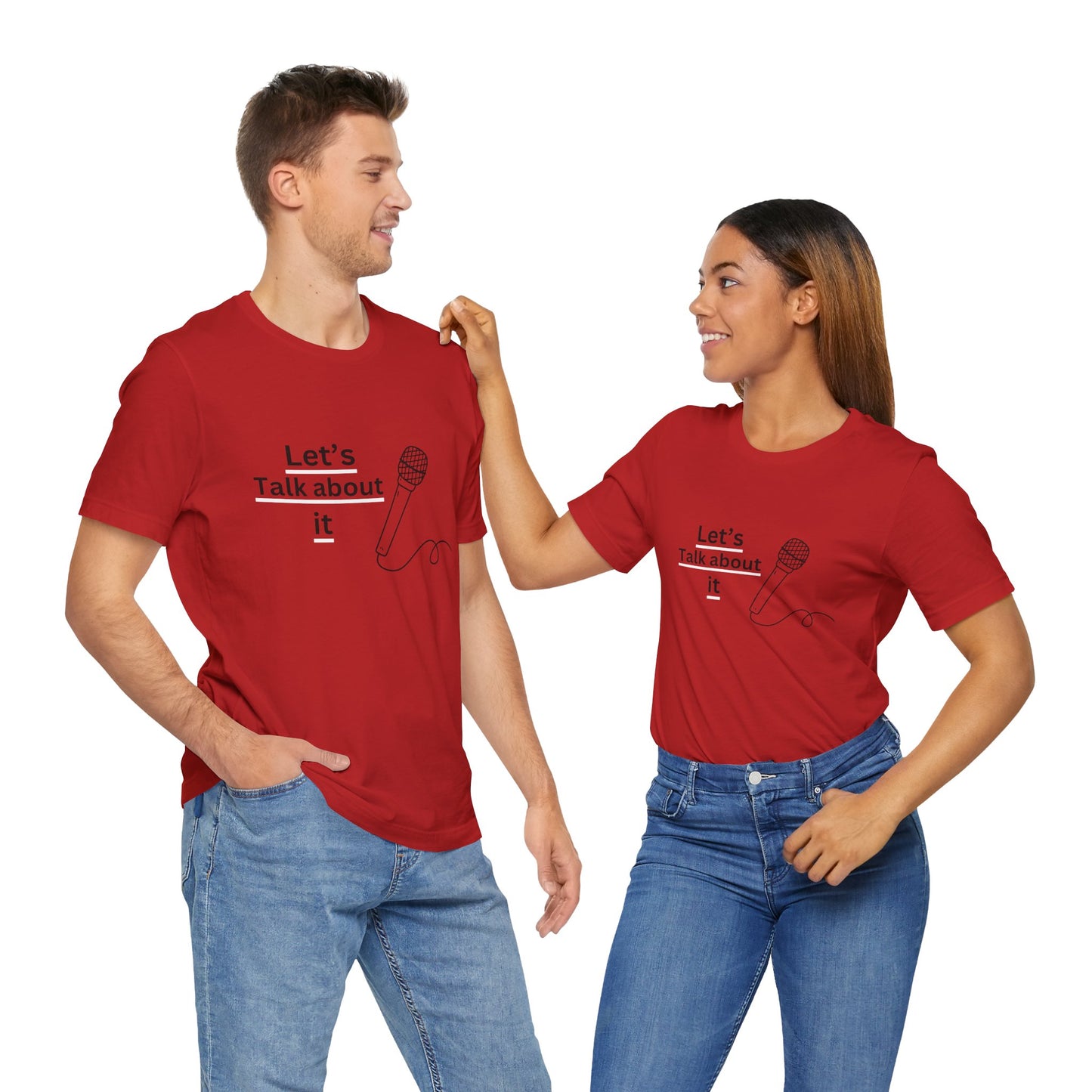 Let's talk about it -RED- Unisex Jersey Short Sleeve Tee