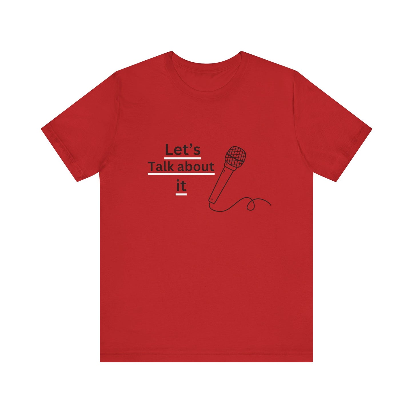 Let's talk about it -RED- Unisex Jersey Short Sleeve Tee