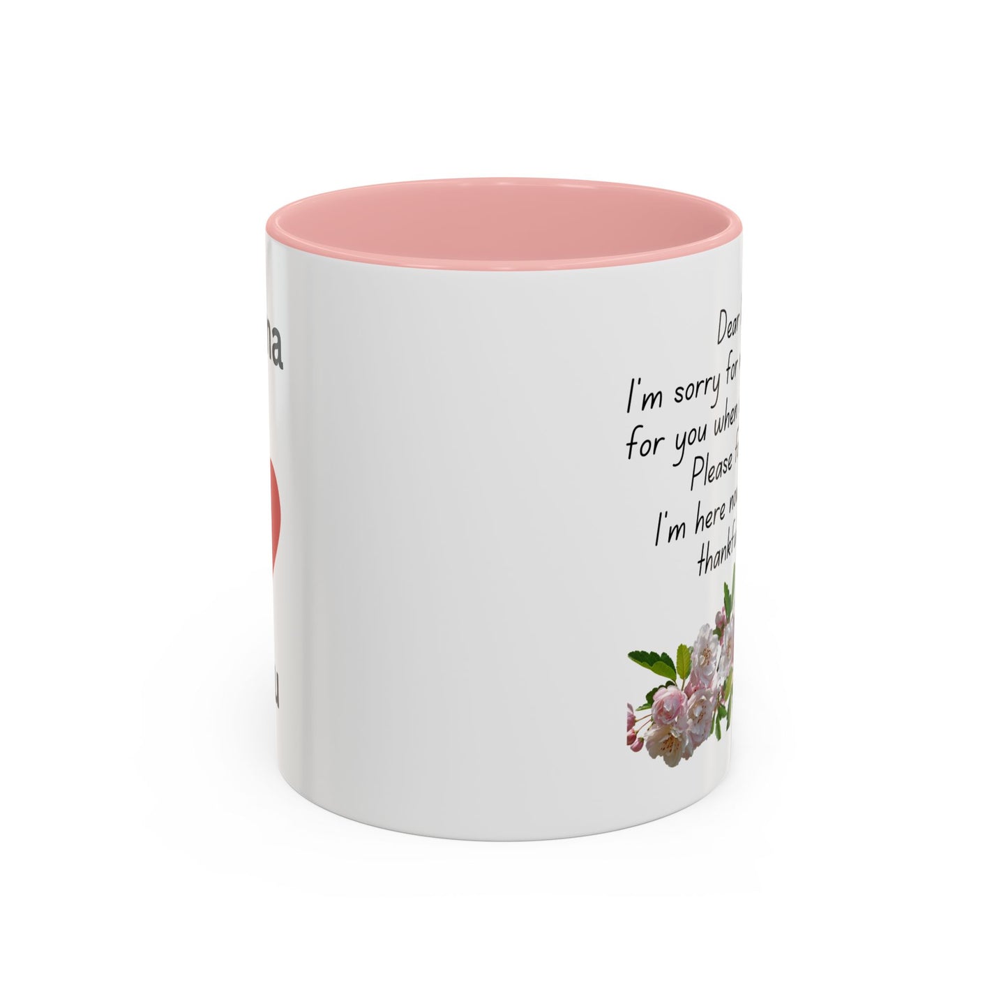 Mama- I love you- Accent Coffee Mug, 11oz - White ceramic with colored interior and handle