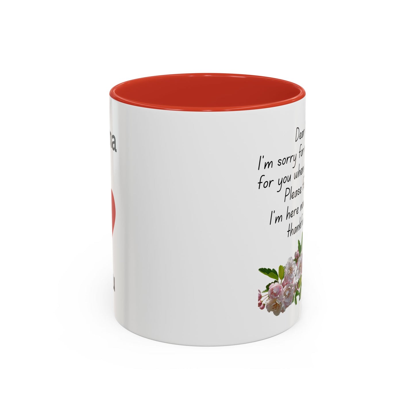 Mama- I love you- Accent Coffee Mug, 11oz - White ceramic with colored interior and handle