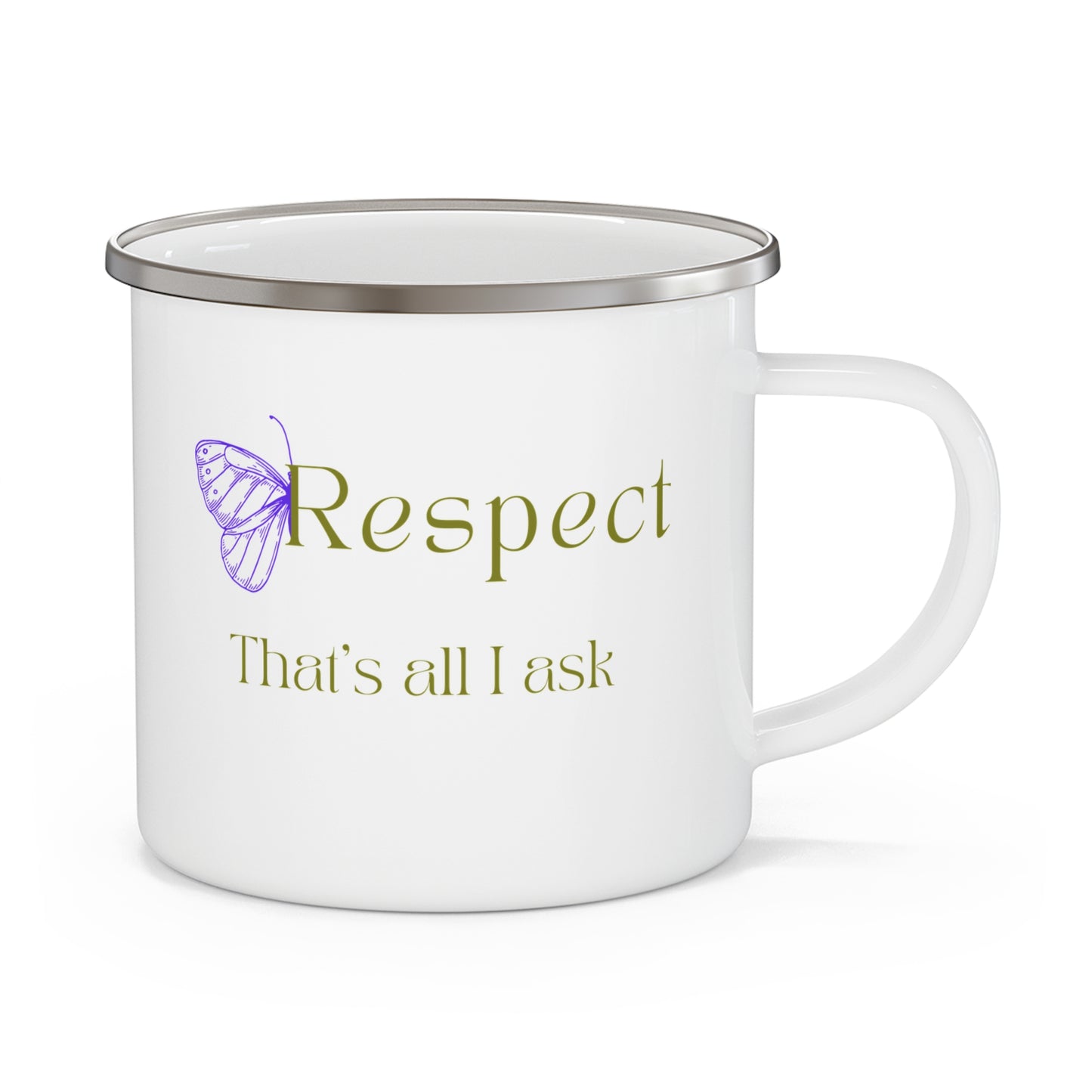 Respect- Enamel Camping Mug- BPA and Lead-free- Lightweight stainless steel 12oz (0.35 l)