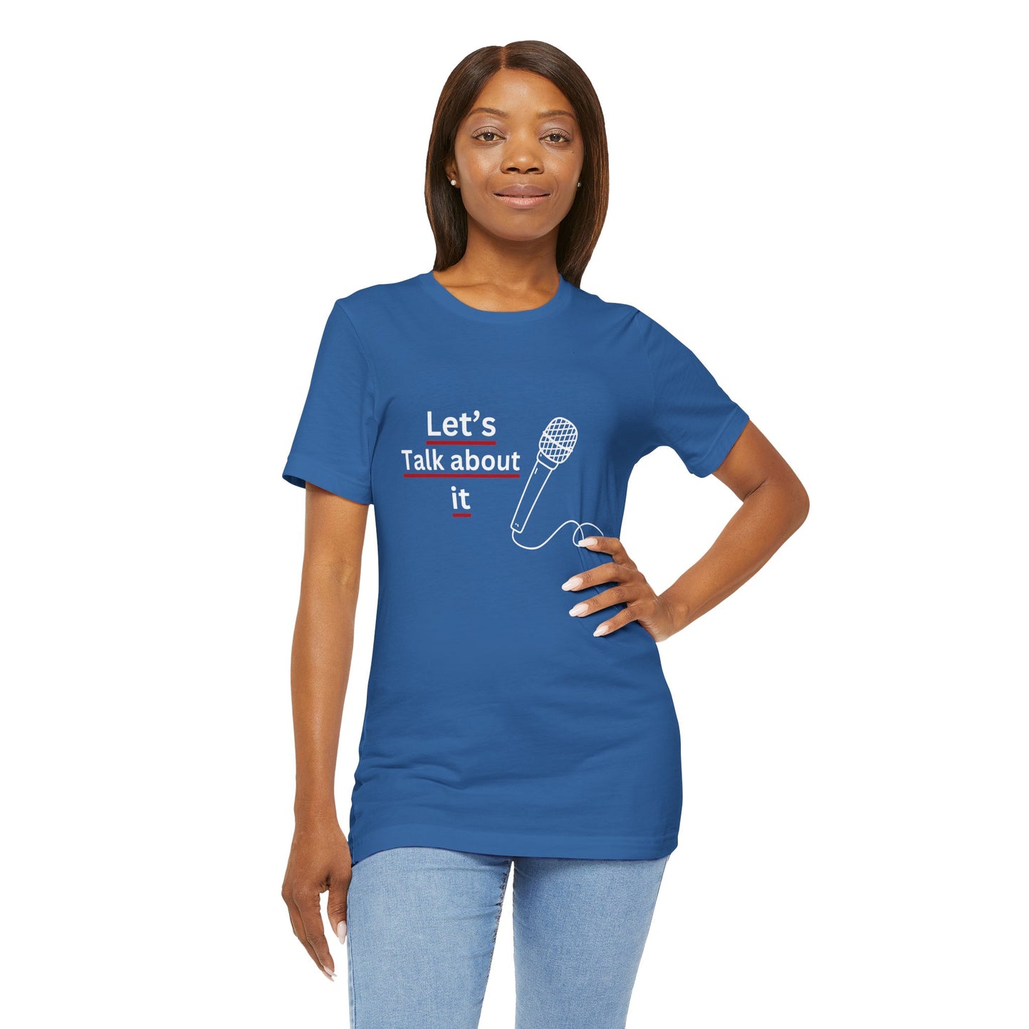 Let's talk about it- Unisex Jersey Short Sleeve Tee