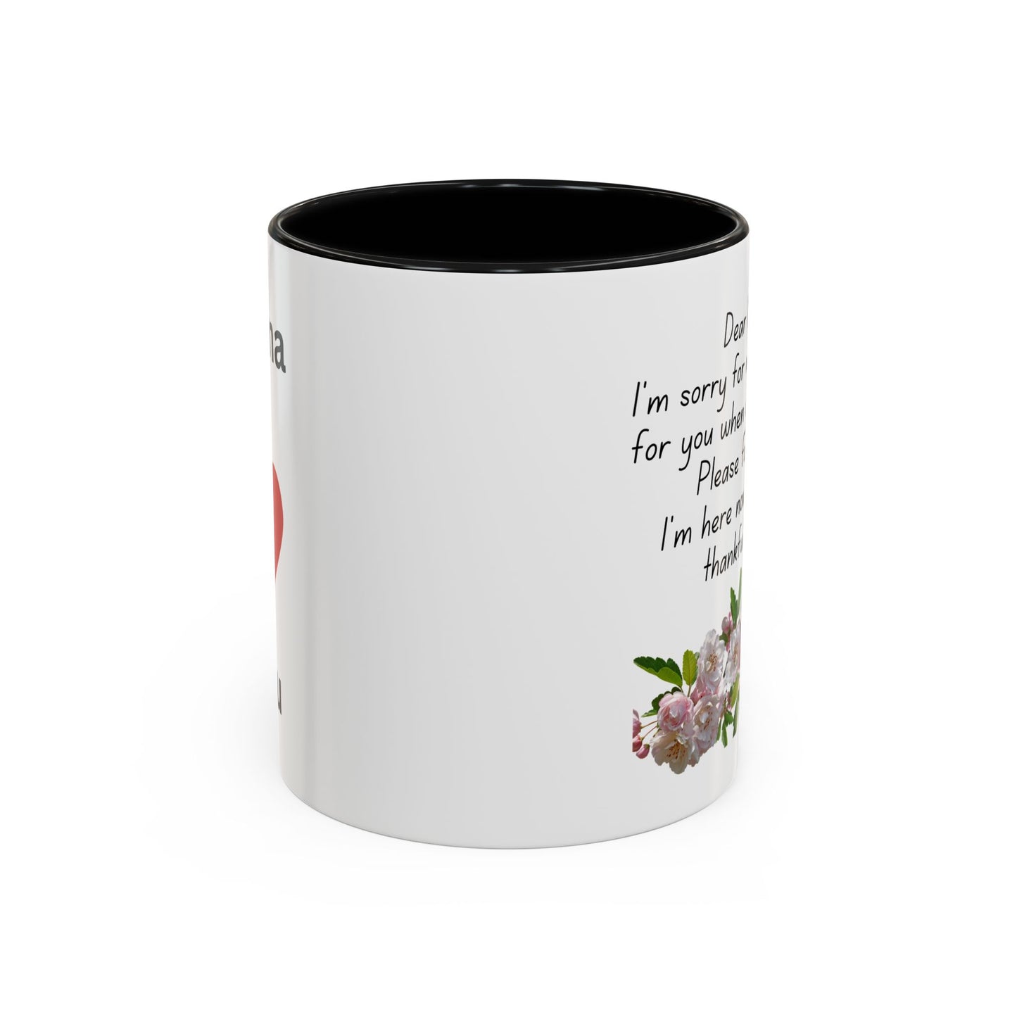 Mama- I love you- Accent Coffee Mug, 11oz - White ceramic with colored interior and handle