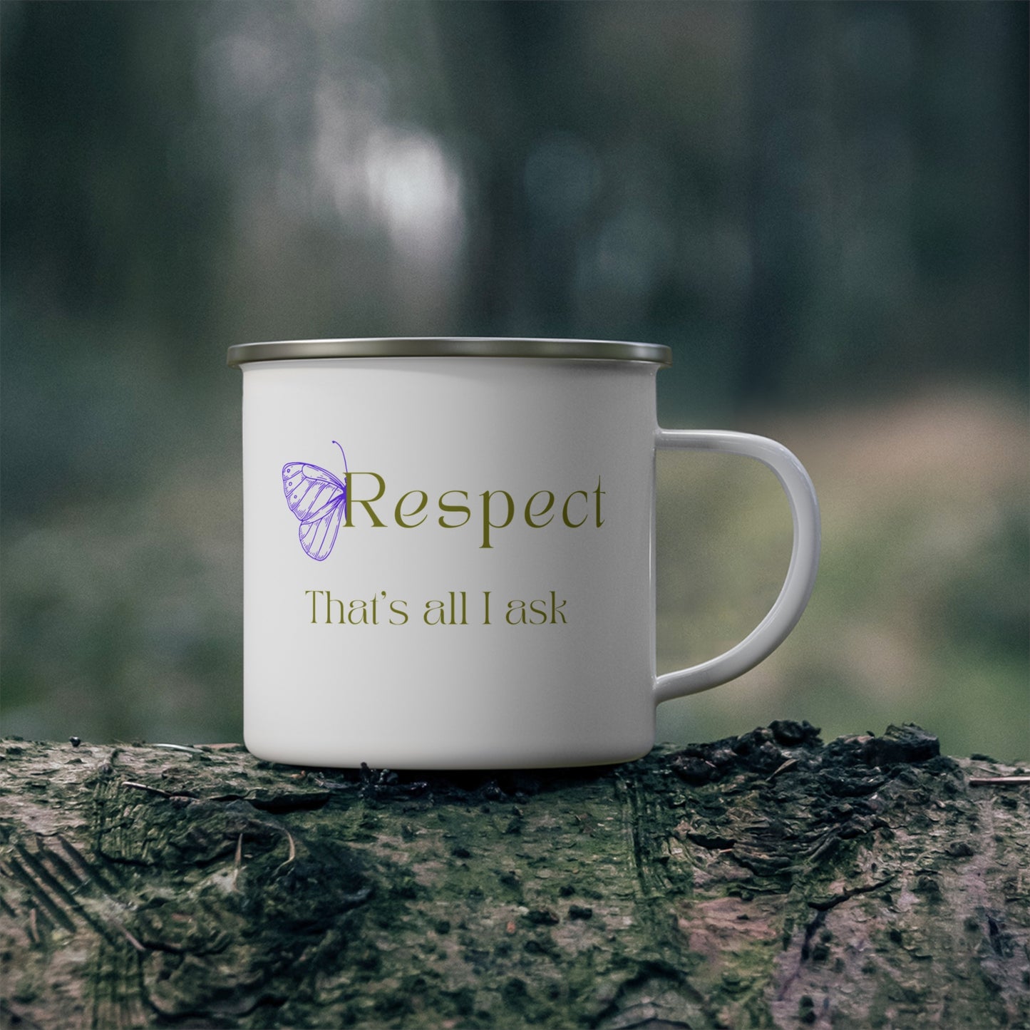 Respect- Enamel Camping Mug- BPA and Lead-free- Lightweight stainless steel 12oz (0.35 l)