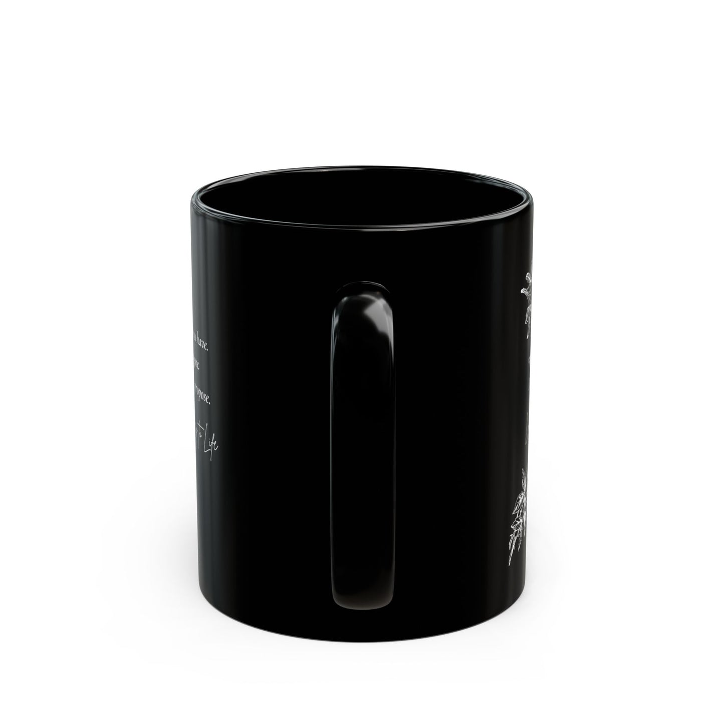 Live for Today Black Mug-BPA and Lead-free, microwave & dishwasher-safe, and made of white, durable ceramic in 11-ounce and 15-ounce sizes.