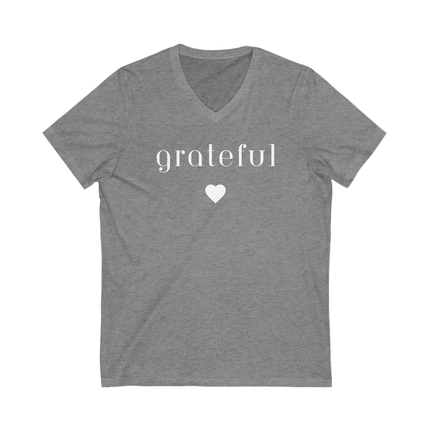 Grateful- Unisex Jersey Short Sleeve V-Neck Tee